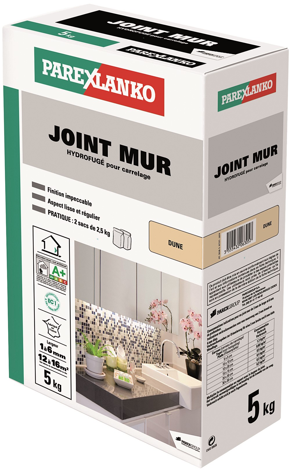 Joint de carrelage mur & plan de travail dune - PAREXLANKO